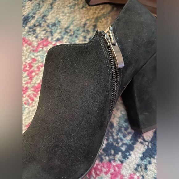 Franco Sarto Bassett Bootie Black Block Heels Size 8 - Picture 4 of 8